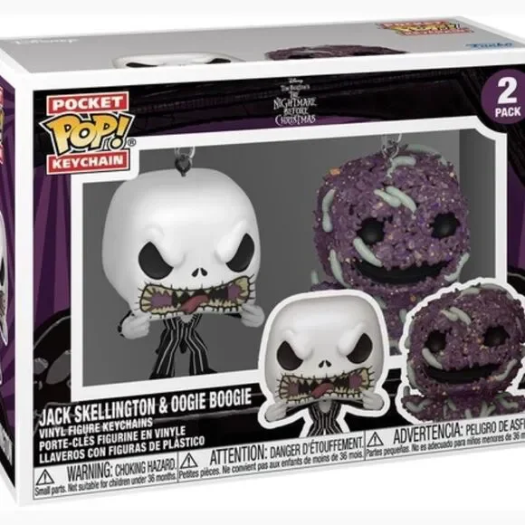 Funko Pocket Pop! Keychain Set - NBC Jack & Oogie - Picture 1 of 8